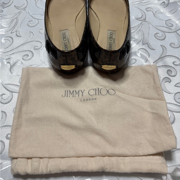 Jimmy Choo Limited Edition Leopard Patent Leather Watson Flats - Picture 4 of 6